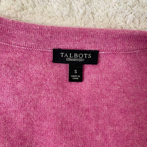 Talbots Romantic Coquette Super Soft Pink Lambswool Angora Rabbit Hair Cardigan - Picture 7 of 8